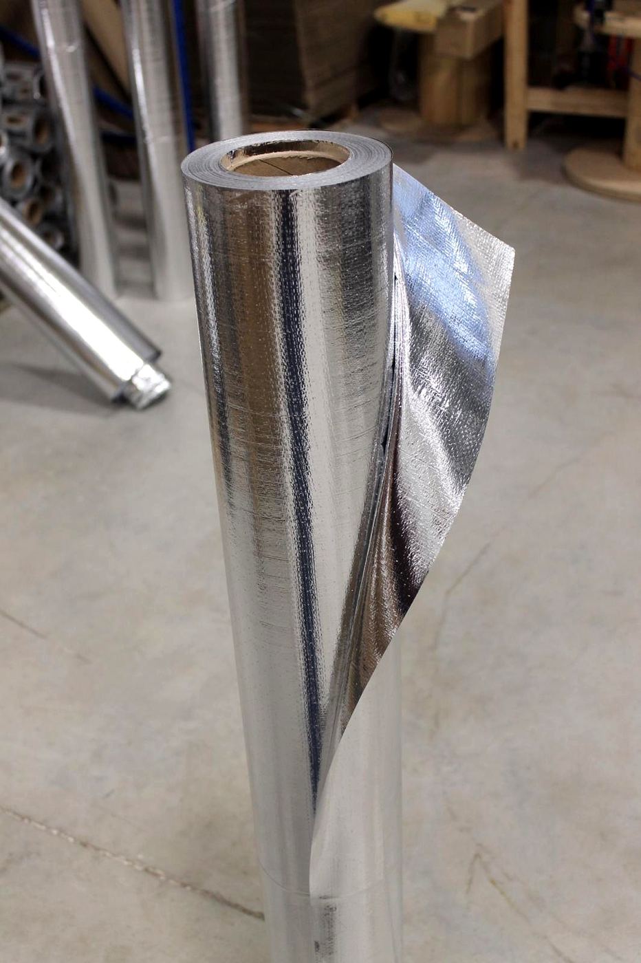 Roll of lightweight reflective roof insulation film
